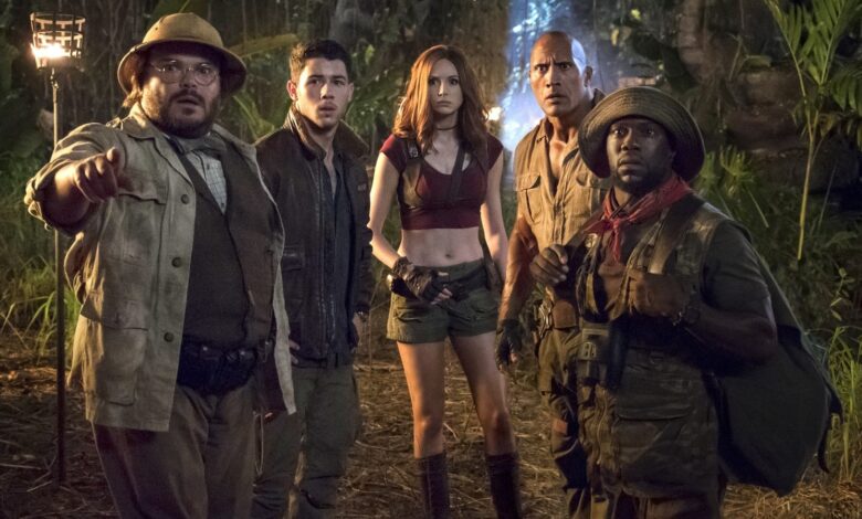 jumanji, jack black, the rock